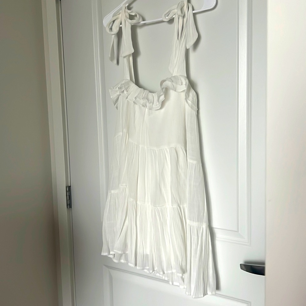 VICI Collection Ruffle White Dress